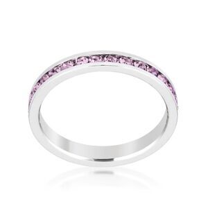 Stackable Eternity Ring Lavender Swarovski Crystals June Birthstone New